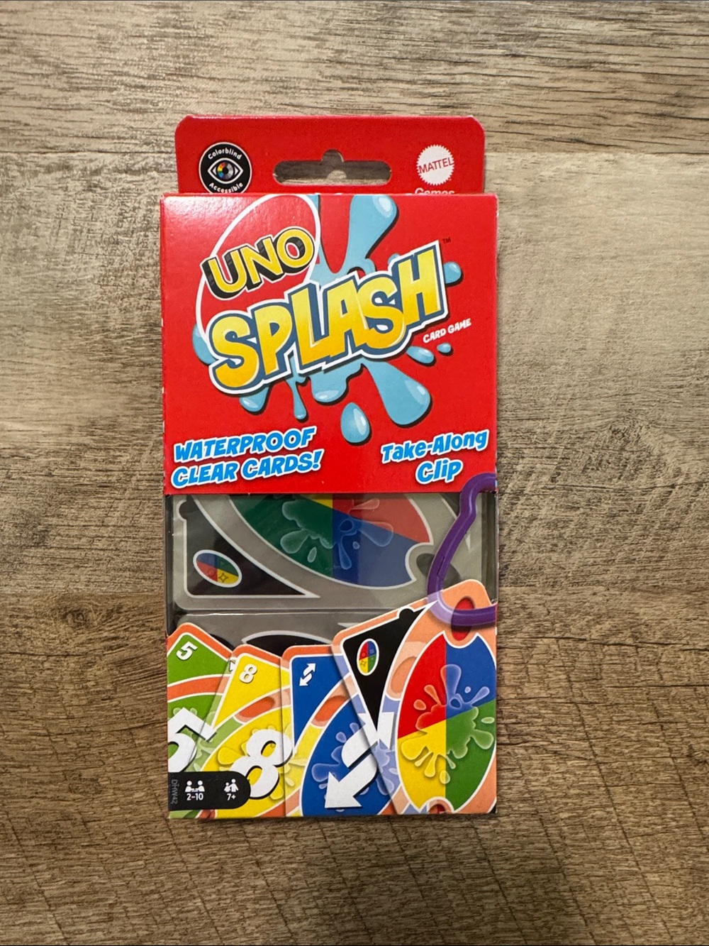 Mattel UNO Splash Waterproof Card Game - New Pool Beach Travel